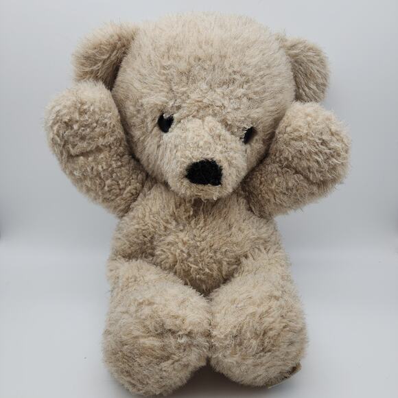 Dakin Tan Teddy Bear Plush 18" Hard Eyes Arms Up Stuffed Animal Toy Vintage 1979 - Picture 1 of 11